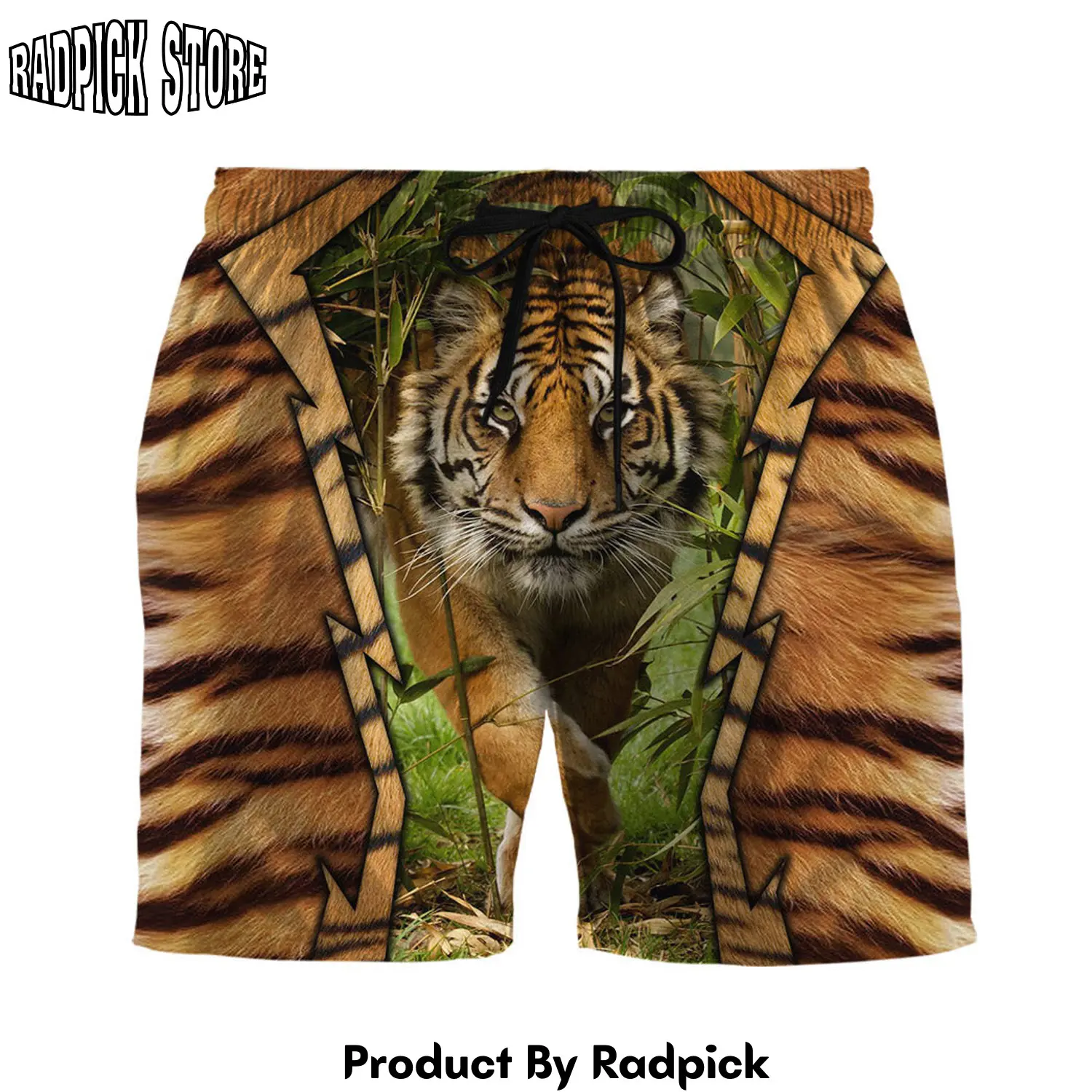Radpick 3d jungle tiger custom beach short rp631412